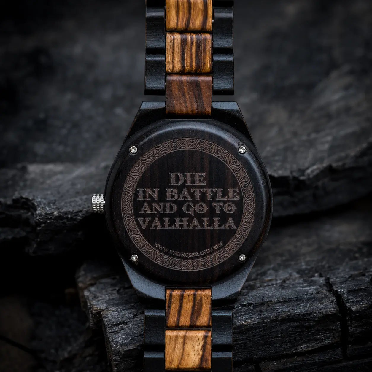 Ivar Norse Helm of Awe Wooden Viking Watch — Personalized Engraving